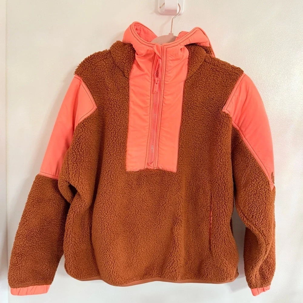 Free People Lead The Pack 3/4 Zip Teddy Pullover Jacket